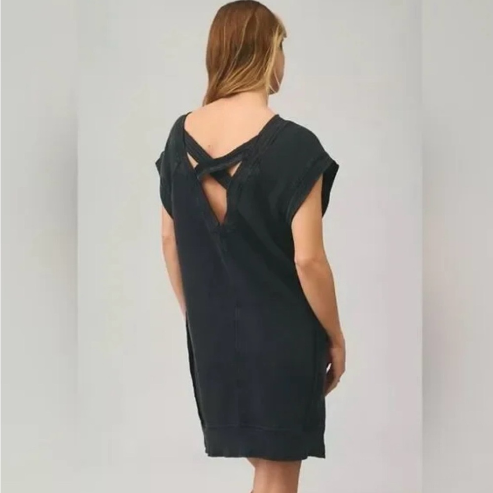 Daily Practice by Anthropologie Dory Tunic Sleeveless Washed Black Cotton Dress